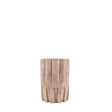 Vase corolle travertin beige ciment | Hashtag Déco