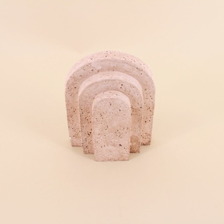 Serre-livres arche travertin beige en ciment | Hashtag Déco