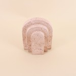 Serre-livres arche travertin beige en ciment | Hashtag Déco