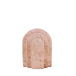 Serre-livres arche travertin beige en ciment | Hashtag Déco