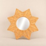 Miroir fleur rotin beige 50 cm, naturel et bohème | Hashtag Déco