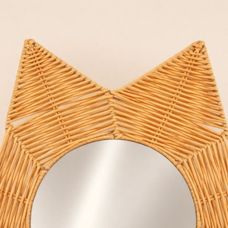 Miroir fleur rotin beige 50 cm, naturel et bohème | Hashtag Déco