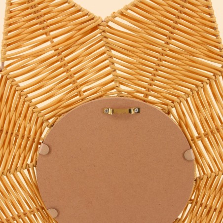 Miroir fleur rotin beige 50 cm, naturel et bohème | Hashtag Déco