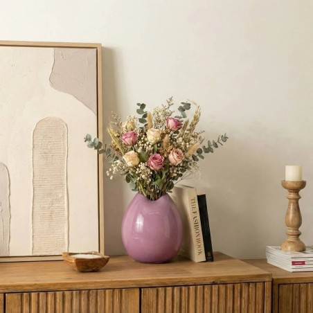 Vase ondulé verre opaque rose 22cm | Hashtag Déco