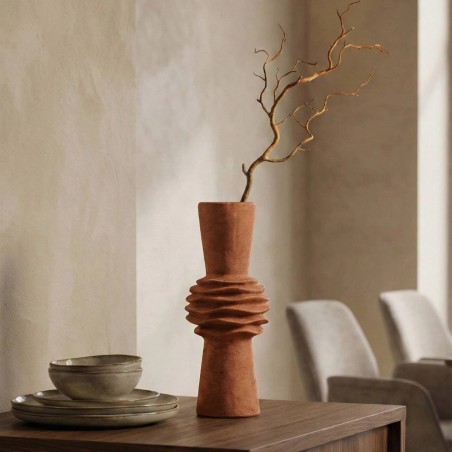 Vase grès effet pierre terracotta 47 cm | Hashtag Déco