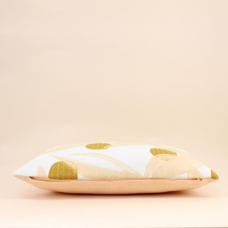 Coussin matelassé feuillage vert coton 40x60cm | Hashtag Dé