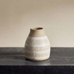 Vase terracotta et blanc 12x10cm en céramique | Hashtag Déco