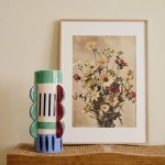 Vase coloré en porcelaine 28cm vert bleu rose | Hashtag Déco