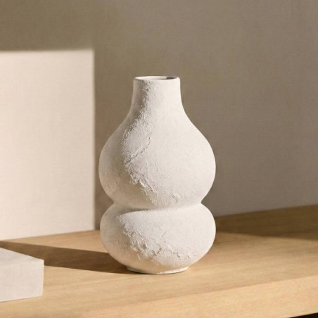 Vase design texturé céramique blanc 31cm | Hashtag Déco