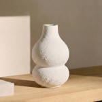 Vase design texturé céramique blanc 31cm | Hashtag Déco