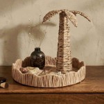 Set de 2 plateaux ronds en rotin beige | Hashtag Déco