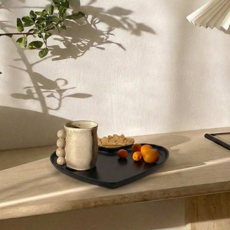 Plateau coeur résine noir et or 27x22 cm | Hashtag Déco