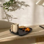 Plateau coeur résine noir et or 27x22 cm | Hashtag Déco