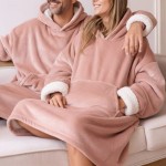 Sweat plaid ultra doux en polyester gris avec poche | Hashtag Déco