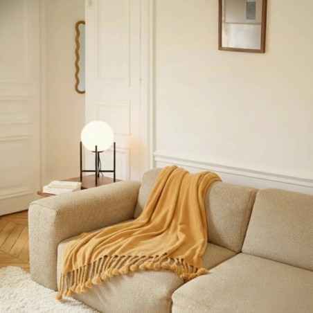 Plaid tissu chenille bleu 130x170 cm | Hashtag Déco