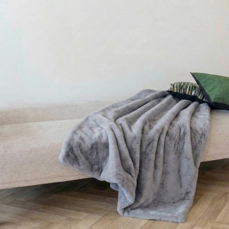 Plaid en fausse fourrure gris 130x160cm | Hashtag Déco