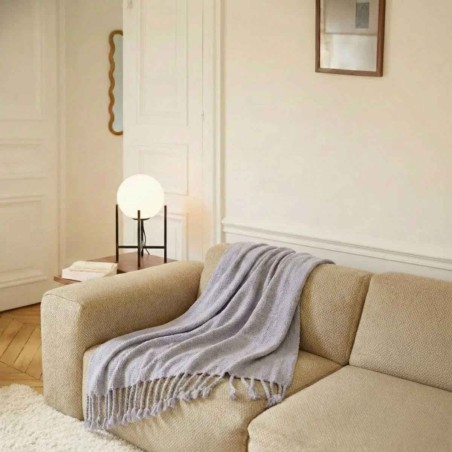 Plaid tissu chenille bleu 130x170 cm | Hashtag Déco