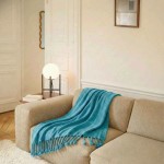 Plaid tissu chenille bleu 130x170 cm | Hashtag Déco