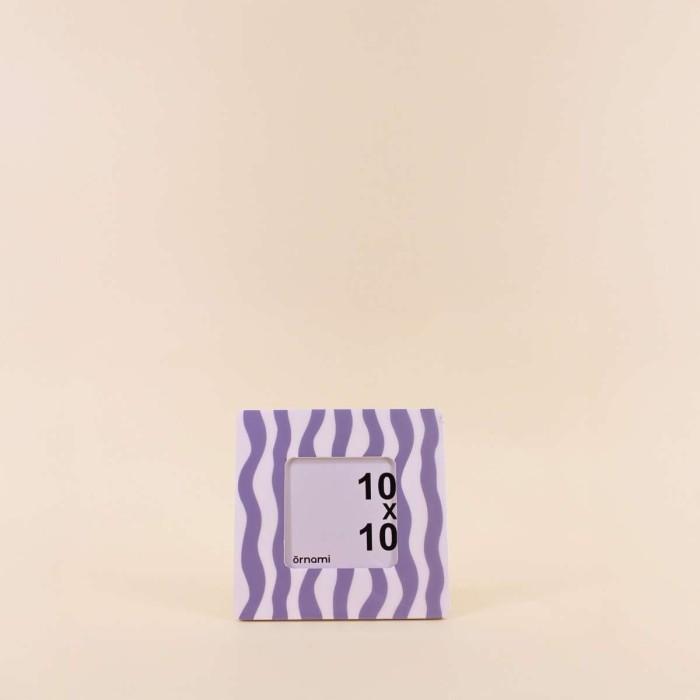 Cadre photo vagues MDF bleu/blanc 17x17 cm | Hashtag Déco