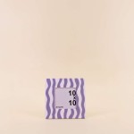 Cadre photo vagues MDF bleu/blanc 17x17 cm | Hashtag Déco