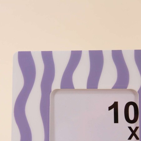 Cadre photo vagues MDF bleu/blanc 17x17 cm | Hashtag Déco