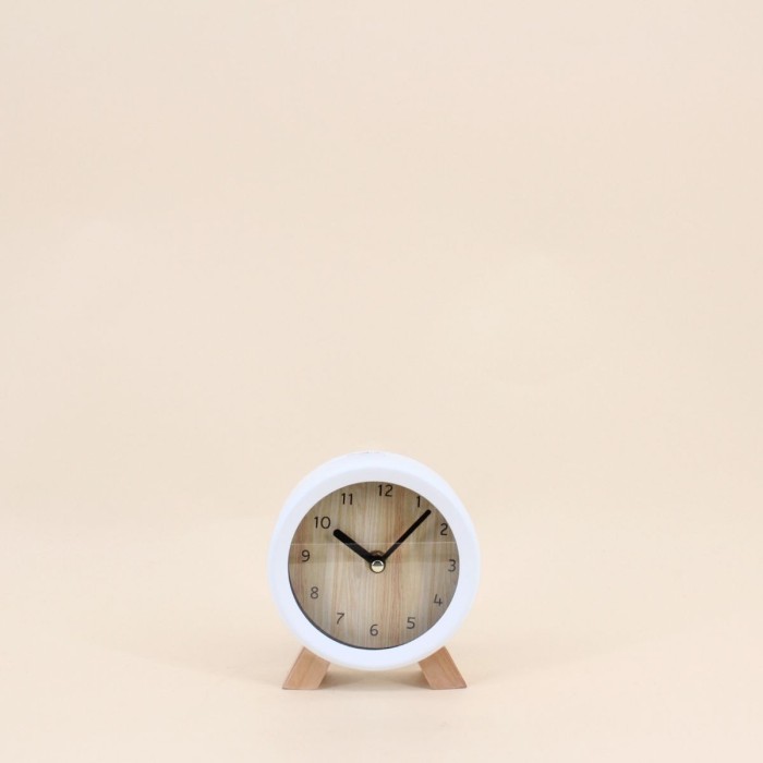 Horloge à poser bois 14cm naturelle et élégante | Hashtag Déco
