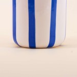 Cache céramique bleu/blanc 9cm en dolomite | Hashtag Déco