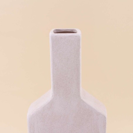 Vase géométrique en grès neutre 48cm | Hashtag Déco