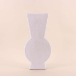 Vase géométrique en grès neutre 38cm | Hashtag Déco