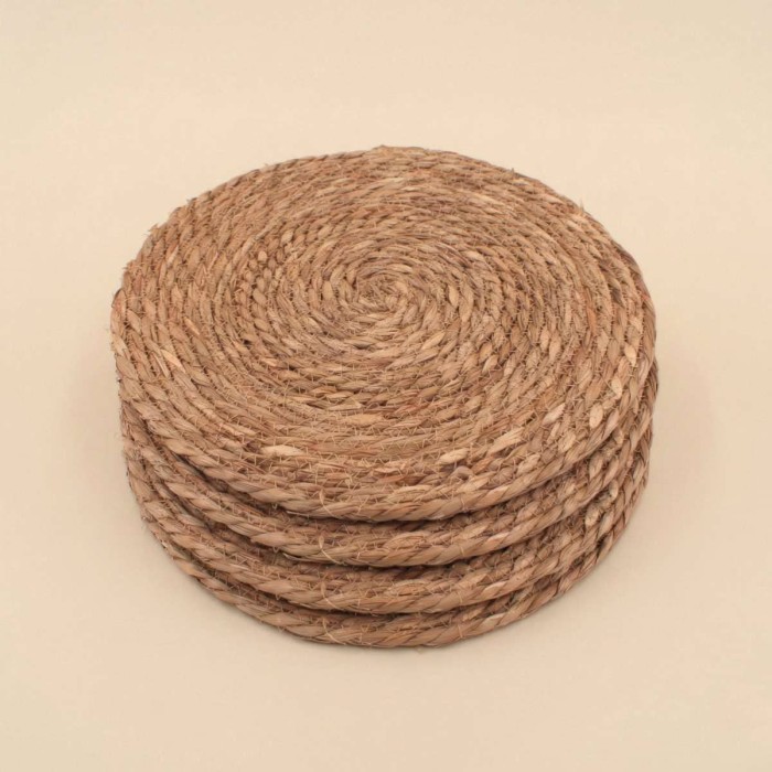 Sets de table ronds naturels beige 33cm | Hashtag Déco