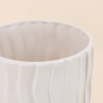 Cache-pot strié beige 20cm céramique | Hashtag Déco
