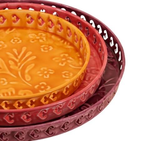 Lot de 3 plateaux colorés en reliefs | Hashtag Déco