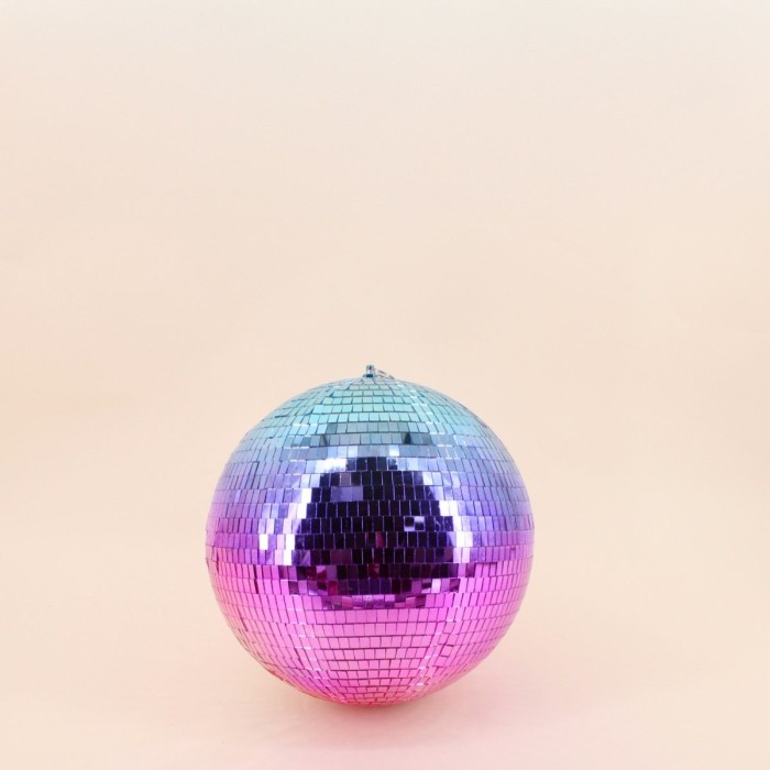 Boule à facettes bleu violet verre 30cm | Hashtag Déco