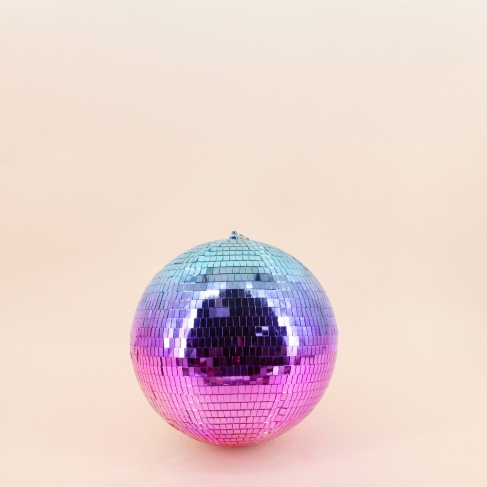 Boule à facettes bleu violet verre 30cm | Hashtag Déco