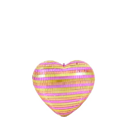 Coeur en verre bicolore violet rose 22x23cm | Hashtag Déco