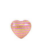 Coeur en verre bicolore violet rose 22x23cm | Hashtag Déco