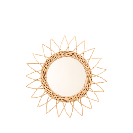 Miroir en rotin rond 30cm naturel | Hashtag Déco