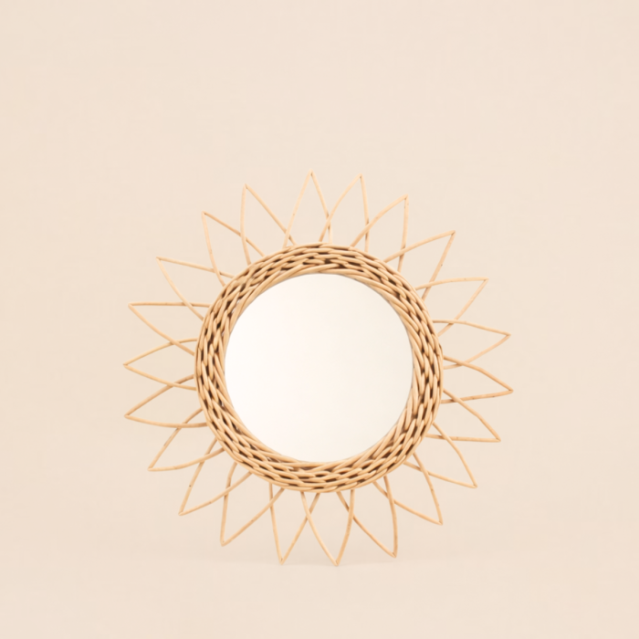 Miroir en rotin rond 30cm naturel | Hashtag Déco