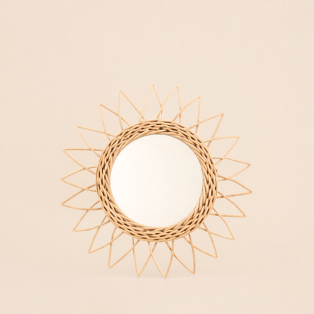 Set de 3 miroirs en rotin naturel 30cm | Hashtag Déco
