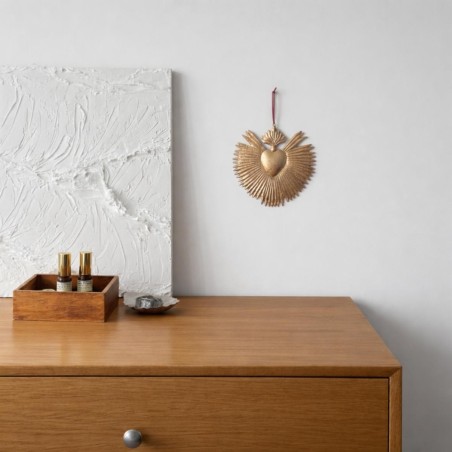 Ex voto cœur 24cm en métal doré | Hashtag Déco