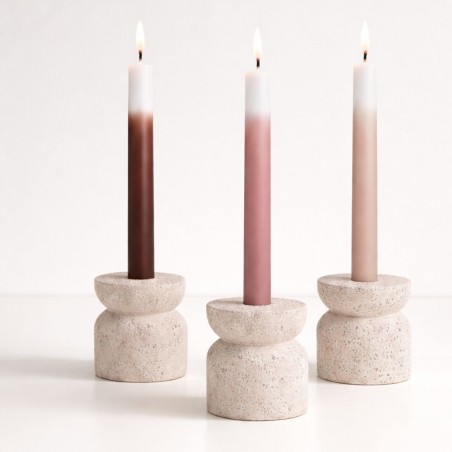 Set 3 bougies rose parme violet 30cm | Hashtag Déco