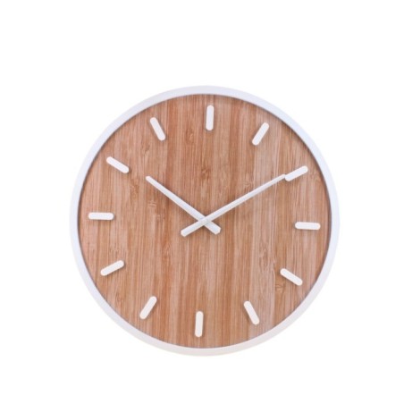 Horloge ronde bois naturel 50cm, charme scandinave | Hashtag Déco