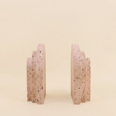 Serre-livres arche travertin beige en ciment | Hashtag Déco