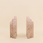 Serre-livres arche travertin beige en ciment | Hashtag Déco