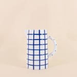 Pichet céramique bleu/blanc 20cm élégant | Hashtag Déco