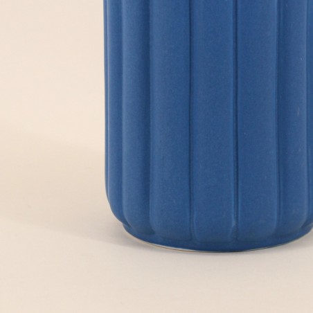 Vase design en céramique bleu 20cm | Hashtag Déco