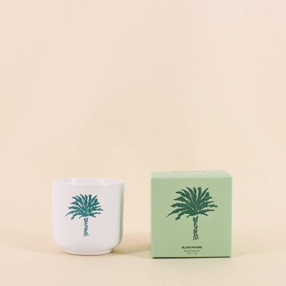 Bougie parfumée céramique vert foncé | Hashtag Déco