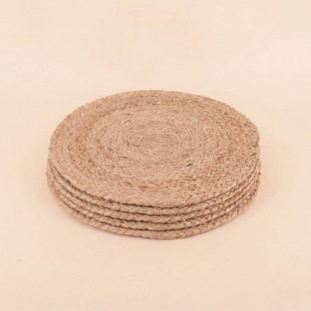 Coffret bambou beige sets et dessous verre | Hashtag Déco