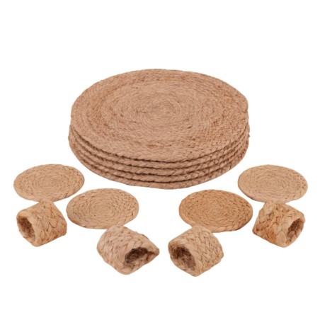 Coffret bambou beige sets et dessous verre | Hashtag Déco