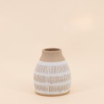 Vase terracotta et blanc 12x10cm en céramique | Hashtag Déco